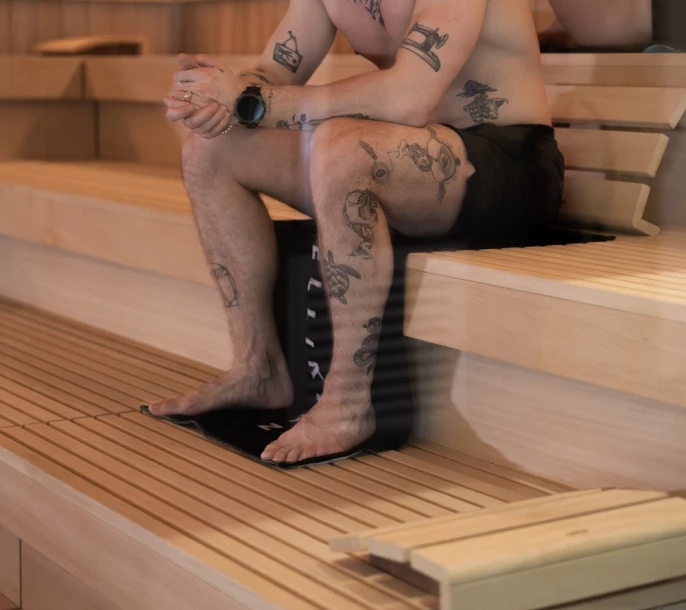 man in sauna